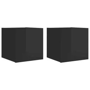 Dulapuri TV suspendate 2 buc. negru extralucios 30,5x30x30 cm