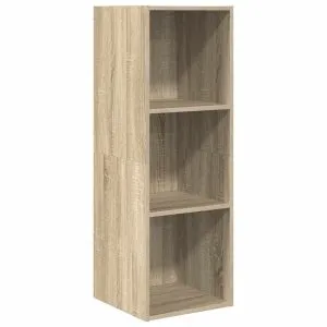 Dulap TV montat pe perete, stejar Sonoma, 37x37x107 cm, PAL