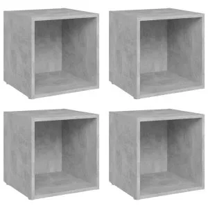 Comode TV, 4 buc., gri beton, 37x35x37 cm, PAL