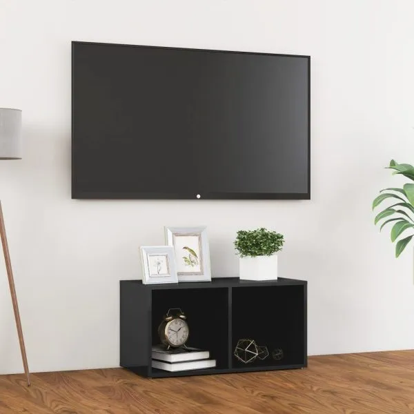 Comodă TV, gri extralucios, 72x35x36,5 cm, PAL
