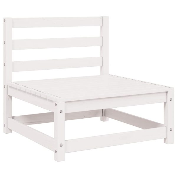 Set mobilier de grădină, 3 piese, alb, lemn masiv de pin