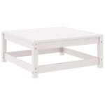 Set mobilier de grădină, 3 piese, alb, lemn masiv de pin