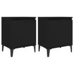 Noptiere cu picioare metalice, negru, 40x30x50 cm