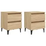 Noptiere, 2 buc., stejar sonoma, 40x35x50 cm, lemn prelucrat