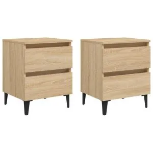 Noptiere, 2 buc., stejar sonoma, 40x35x50 cm, lemn prelucrat