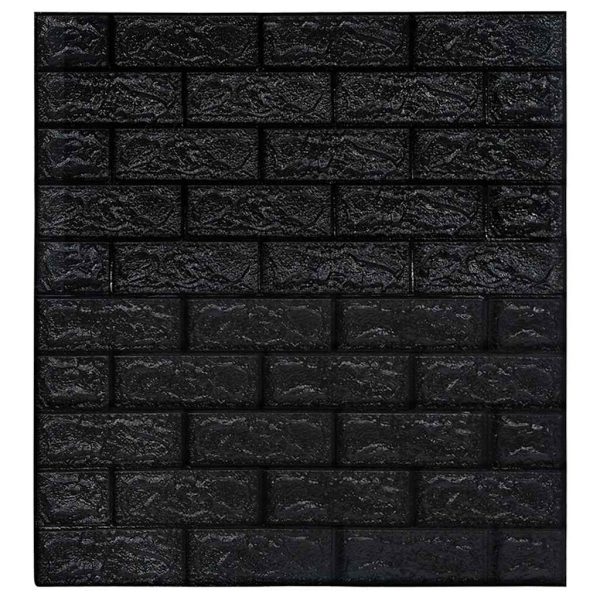 Tapet de perete autocolant 3D, 20 buc., negru