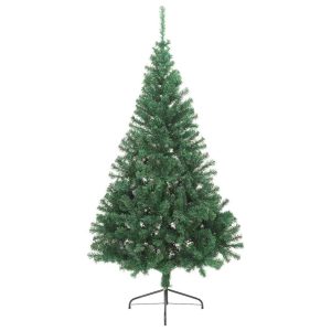 Jumătate brad de Crăciun artificial cu suport, verde 240 cm PVC