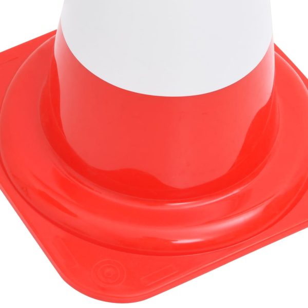 Conuri rutiere reflectorizante, 4 buc., roșu și alb, 50 cm