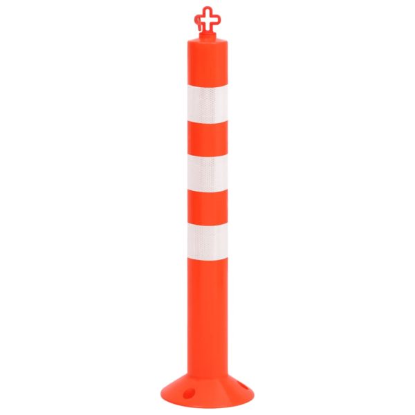 Bornă de control trafic cu lanţ, 10 buc., 75 cm, PE