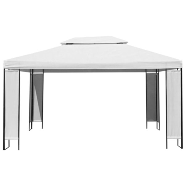 Pavilion cu șir de lumini LED, alb, 3×4 m