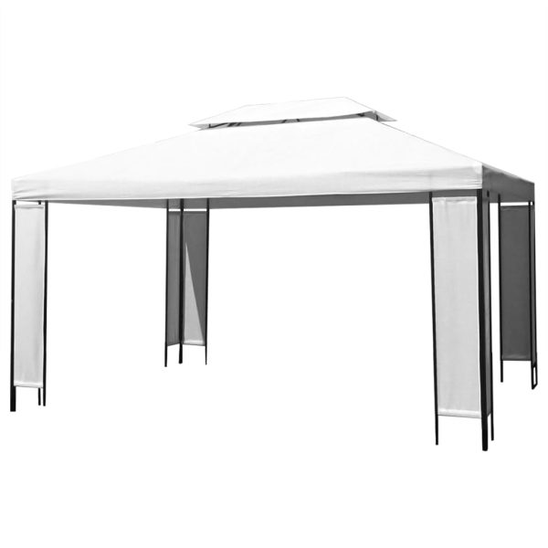 Pavilion cu șir de lumini LED, alb, 3×4 m