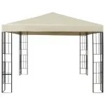 Pavilion cu șir de lumini LED, crem, 3×3 m