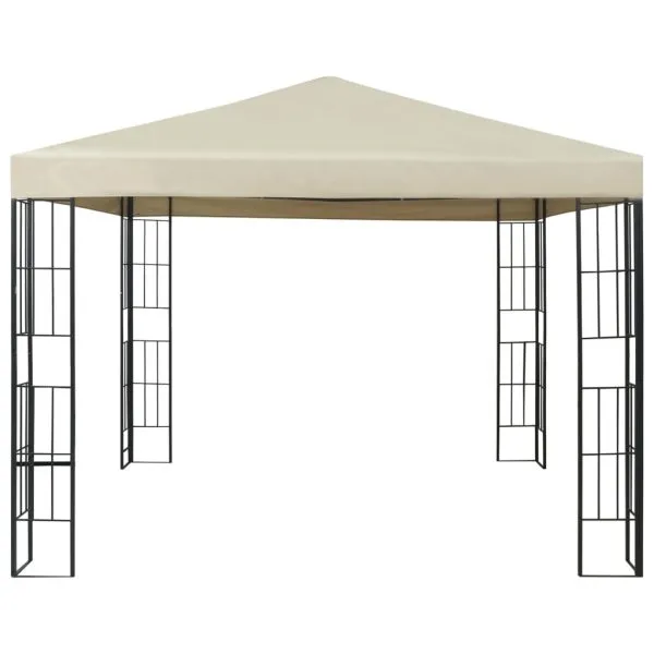 Pavilion cu șir de lumini LED, crem, 3×3 m