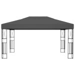 Pavilion cu șir de lumini LED, antracit, 3×4 m, țesătură