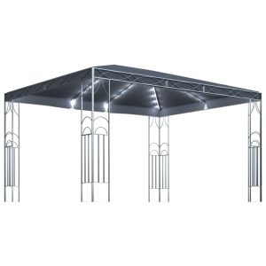 Pavilion cu șir de lumini LED, antracit, 400×300 cm