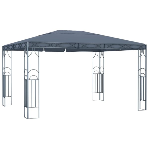 Pavilion cu șir de lumini LED, antracit, 400×300 cm