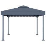 Pavilion cu șiruri de lumini LED, antracit, 300x300cm aluminiu