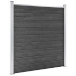 Set de panouri de gard, negru, 526 x 186 cm, WPC