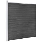 Set de panouri de gard, negru, 526 x 186 cm, WPC