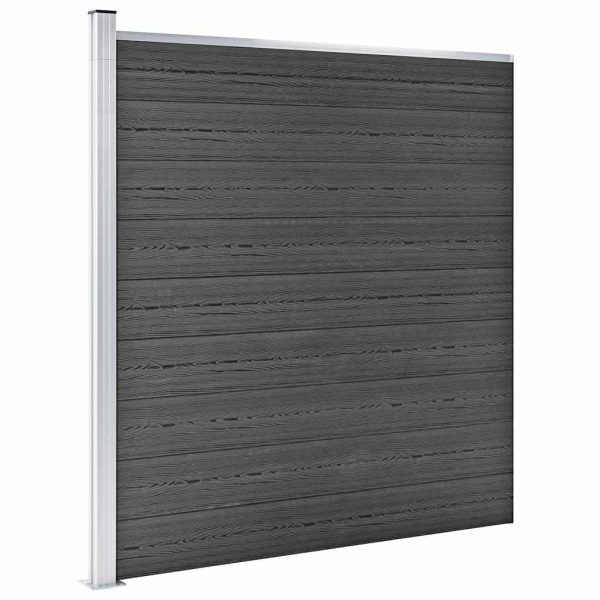 Set de panouri de gard ,WPC , 872×186 cm, negru