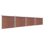 Set panouri gard, 699×146 cm, maro, WPC