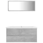 Set mobilier de baie, gri beton, lemn prelucrat