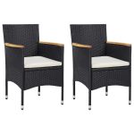 Set mobilier de grădină, 3 piese, negru