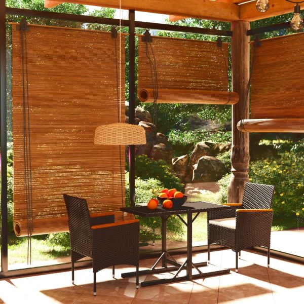 Set mobilier de grădină, 3 piese, negru