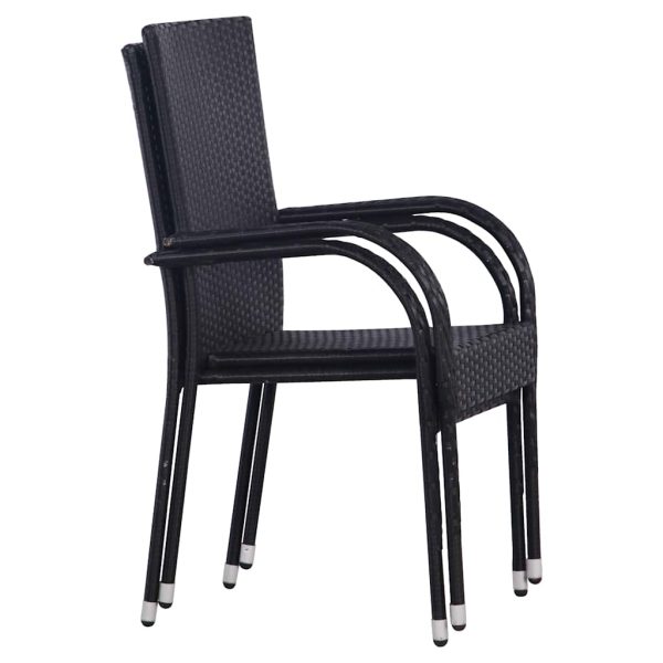 Set mobilier de grădină, 3 piese, negru