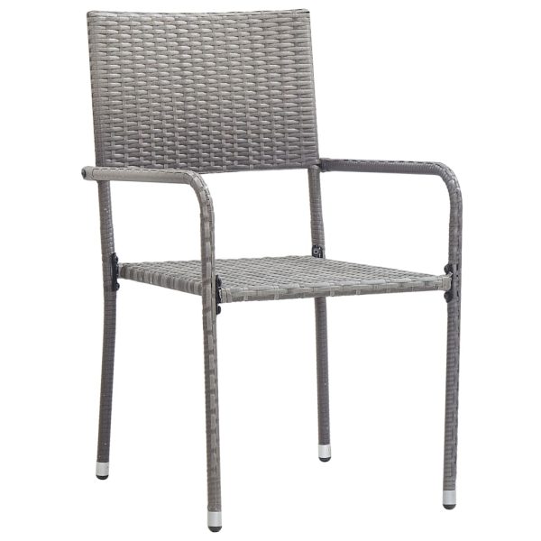 Set mobilier de grădină, 3 piese, gri