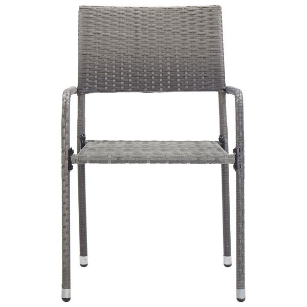 Set mobilier de grădină, 3 piese, gri