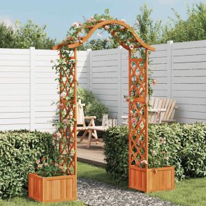 Pergolă de grădină cu jardinieră, lemn masiv de brad