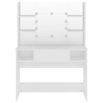 Masă de machiaj cu lumini LED, alb, 100x40x135 cm, MDF