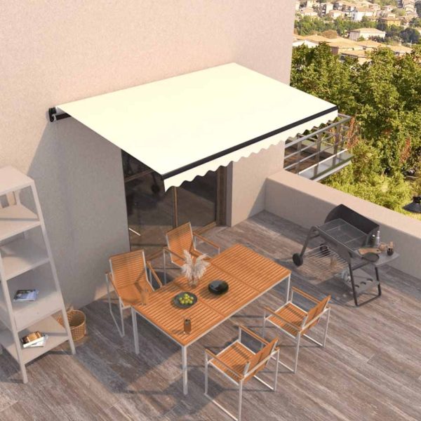 Copertină retractabilă manual, crem, 450×300 cm
