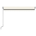 Copertină automată cu senzor vânt & LED, crem, 450×300 cm