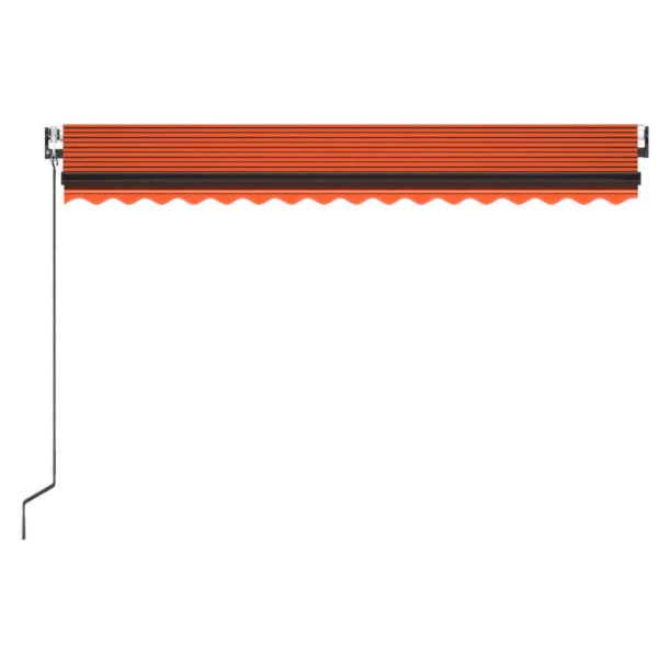 Copertină automată, senzor vânt & LED, oranj/maro, 400×350 cm