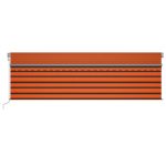 Copertină automată, stor&senzor vânt&LED, portocaliu&maro 5×3 m