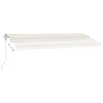 Copertină automată cu senzor vânt & LED, crem, 500×350 cm