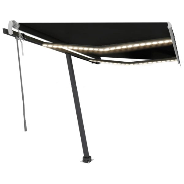 Copertină autonomă retractabilă automat, antracit, 300×250 cm