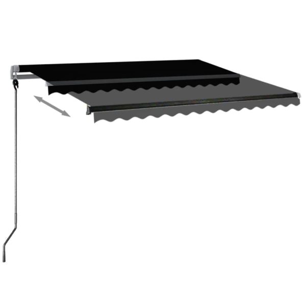 Copertină autonomă retractabilă automat, antracit, 300×250 cm