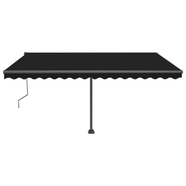 Copertină autonomă retractabilă automat, antracit, 450×350 cm