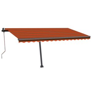 Copertină autonomă retractabilă automat oranj/maro 450×350 cm