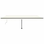 Copertină automată cu senzor vânt & LED, crem, 600×350 cm