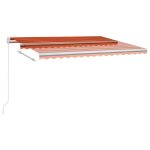 Copertină automată,senzor vânt&LED, portocaliu/maro, 4,5×3,5 cm