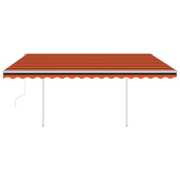 Copertină automată,senzor vânt&LED, portocaliu/maro, 4,5×3,5 cm