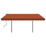 Copertină retractabilă manual, LED, portocaliu/maro, 4×3,5 cm