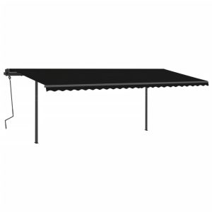 Copertină automată cu senzor vânt&LED, antracit, 6×3,5 m