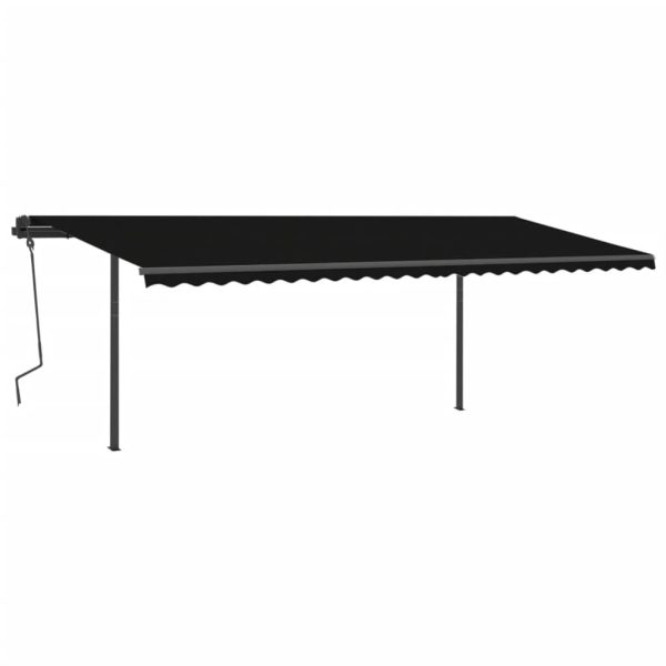 Copertină automată cu senzor vânt&LED, antracit, 6×3,5 m
