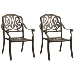 Set mobilier bistro, 3 piese, bronz, aluminiu turnat