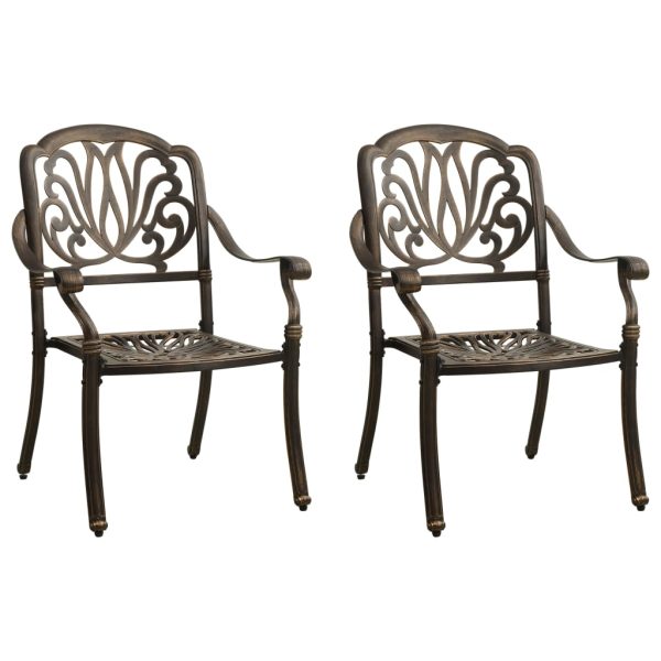 Set mobilier bistro, 3 piese, bronz, aluminiu turnat